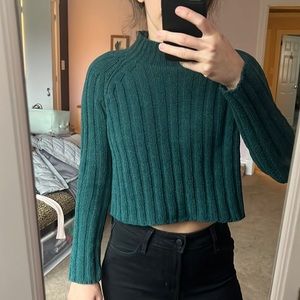 NWOT American Eagle Chenille Mock Neck Crop Top